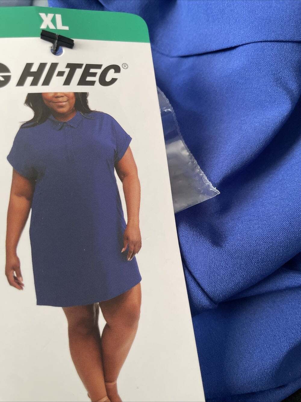 Hi-Tec Dress Women’s  Large Blue Short Sleeve Zippered Pocket Knee Lightweight